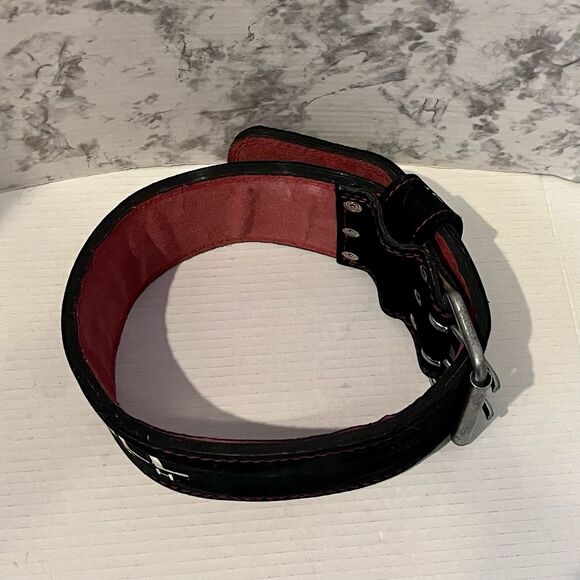 Iron Bull Strength Leather Weight Training Power Lifting Belt Womens S Red Black - Picture 8 of 8